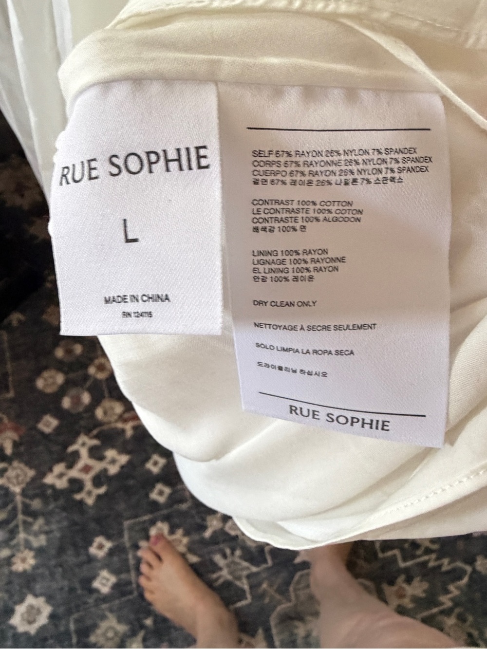 Rue Sophie White Fit and Flare Midi Dress- Size Large - Picture 7 of 8
